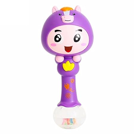 Toyshine Rhythm Stick Rattle with Colorful Soft Light, Rattling Sound, Assorted Design