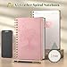 Smarpau Notebook A5, 240Pages Wirebound Spiral Notebooks, 100gsm Thick Paper, PU Leather Journals for Women Men Note Taking School Office - 14.5 x 21cm, Pink