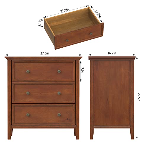 Ikeno Nightstand With 3 Drawers And Charging Station, Solid Wood Nightstand Organizer For Bedroom #TOP2