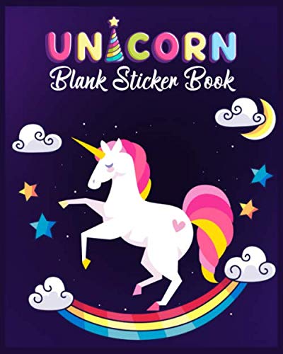 Unicorn Blank Sticker Book: Unicorn Activity Book for Kids - Cute Gift for Unicorn Lovers - Blank Sticker Book Collecting Album - Unicorn Blank ... Kids - Stickers Album for Collecting Stickers