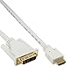 Produktbild InLine 17664U HDMI-DVI Kabel, weiß / gold, HDMI Stecker auf DVI 18+1 Stecker, 1,5m