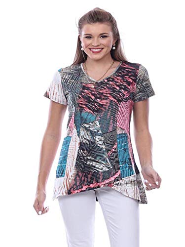 Parsley & Sage Women's Camilia Short Sleeve Tunic Top (1X)