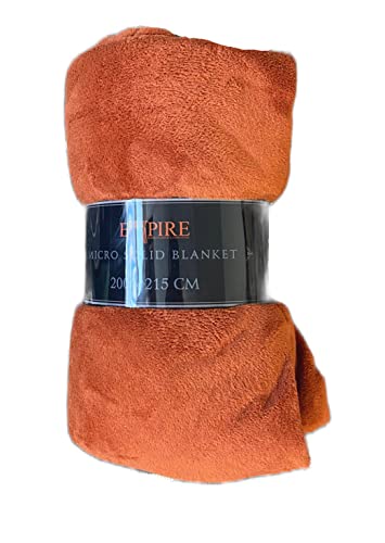 Empire Home Fashi Beautiful Light Soft Throw Blanket - 15 Solid Colors - All Bed Sizes (Throw (50 X 60), Rust Orange) #TOP12