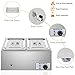 ROVSUN 21QT Electric Commercial Food Warmer, 110V 2-Pan Stainless Steel Bain Marie Buffet, 9.5 QT/Pan Stove Steam Table with Temperature Control & Lid for Parties, Catering, Restaurants