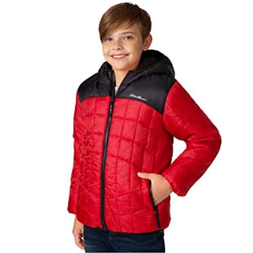 Eddie Bauer Boys Youth Reversible Hooded Jacket (Red Black, Large - 14/16) #TOP28