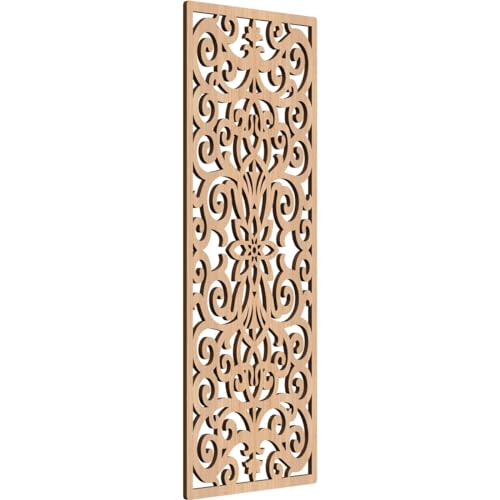 Image of Buel Decorative Pierced Fretwork Wood Wall Panels, 17 3 /8 inchW x 44 3 /8 inchH x 3 /8 inchT, Hickory