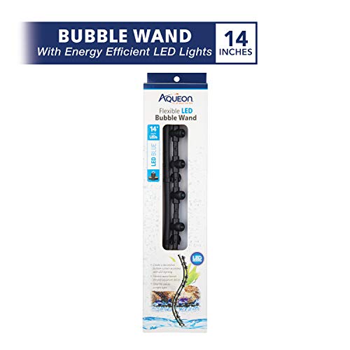 Aqueon Fish Tank Aquarium Flexible LED Accent Light and Bubble Wand, Blue, 14 Inch