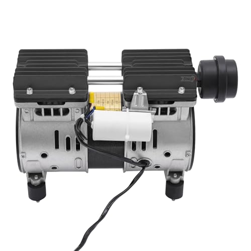 KONKENIE 8Bar High Pressure Oilless Vacuum Pump 100L/min/3.5CFM High Flow Vacuum Suction Pump 1400RPM Oil-Free Piston Compressor Pump Low Noise 370W 110V Silver