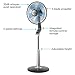 Rowenta Pedestal Fan, 53 Inches, Ultra Quiet Oscillating Fan for Bedroom, Portable, 5 Speeds, Refresh Up to 23-Feet, Silver, Indoor, VU5670