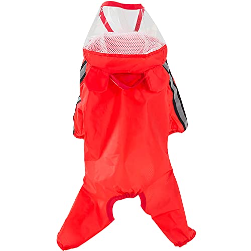 Cute Breathable Pet Dog Raincoat, Raincoat Body Covered With Hood, Reflective Night Light Strip, Double Waterproof Raincoat, Bear-Shaped Pet Dog Hooded Cape Reusable Slicker Poncho (X-Large, Red) #TOP2