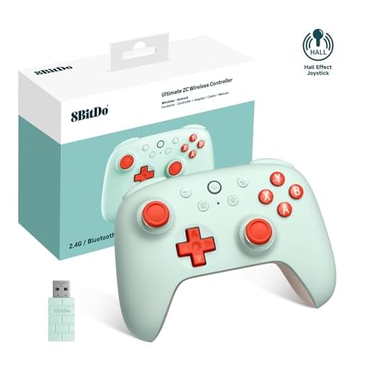8Bitdo Ultimate 2C Wireless Controller (Hall Effect Joystick Update) for Windows PC and Android, with 1000Hz Polling Rate, Remappable L4/R4 Bumpers, Rumble Vibration and Turbo Function (Mint)