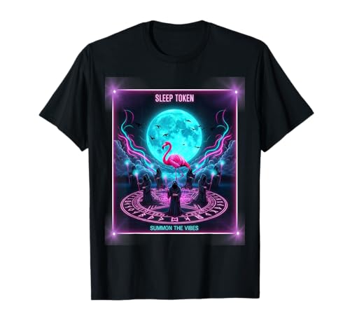 Flamingo Ritual Sleep Token Aesthetic Moon Vibes Mystical T-Shirt