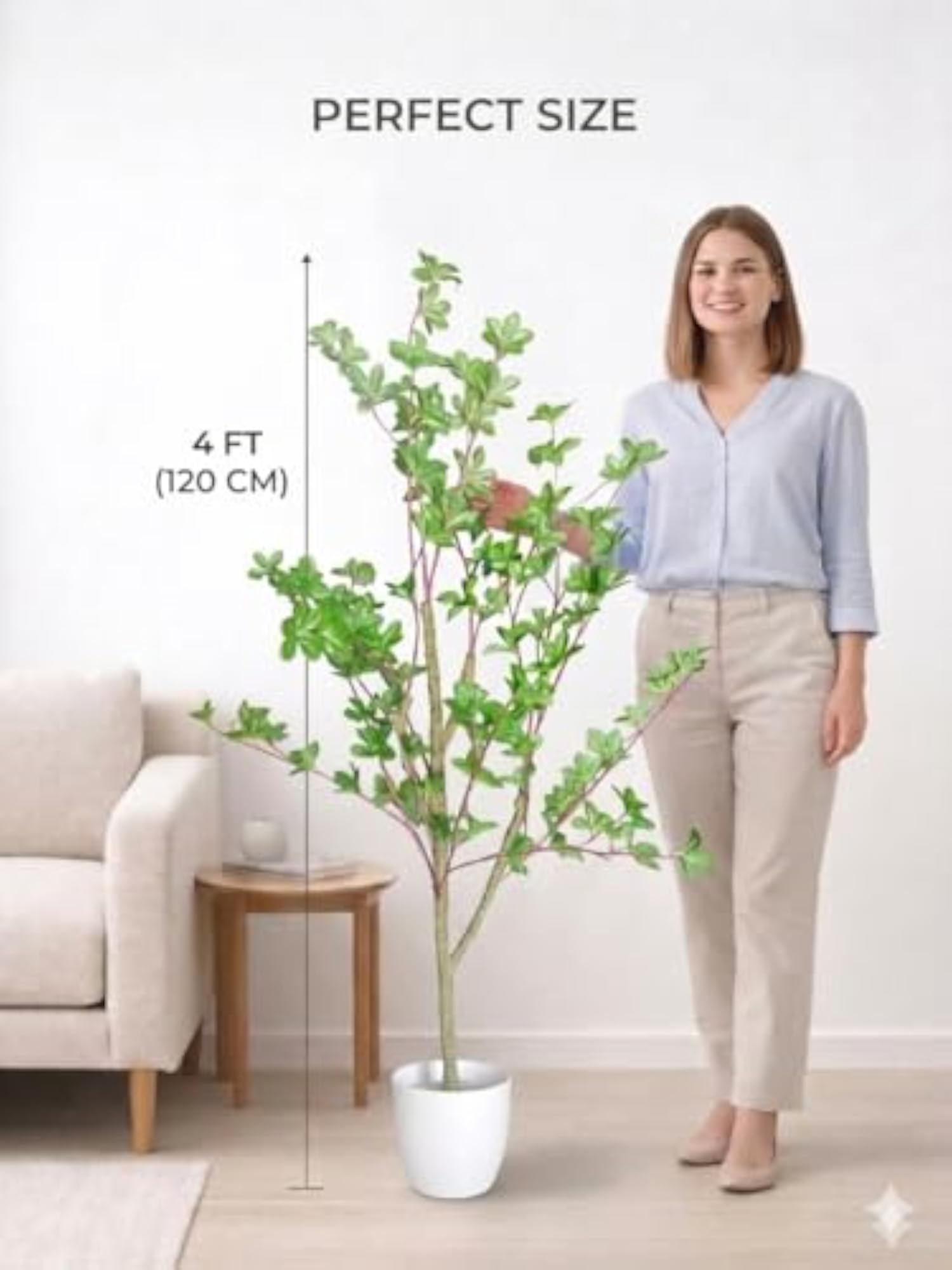 4FT Artificial Enkianthus Tree with 11 Branches, Big Indoor Plant