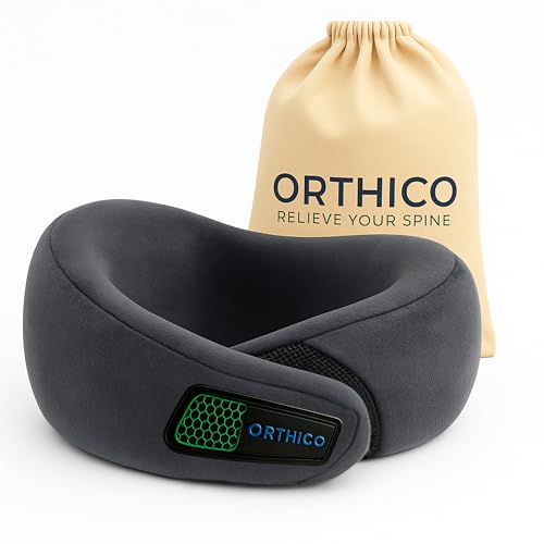 ORTHICO Travel Neck Pillow for Travelling - Gel Infused Memory Fo...