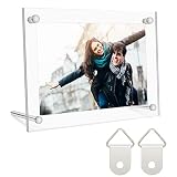 FYY Cadre photo acrylique 6 Pouces, cadre photo transparent pour la décoration de la maison, affichage sur un bureau ou un support mural, transparent