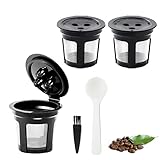 Reusable K Cup Compatible for Ninja Coffee Maker, 3 Pack Reusable Coffee Pods for Ninja Dual Brew Coffee Maker, 3 Hole Reusable K Pod, Permanent K Cups Filters Coffee for Ninja Coffee Maker Filter CFP201 CFP301 CFP400 Dual Brew Pro (3Pack Reusable K Cup for Ninja)