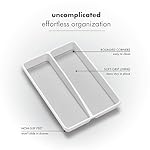 madesmart Small Utensil Tray, Multi Purpose Storage Organizer, Deep Storage for Ladles, Whisks & Serving Tools, Non Slip Lining, for Drawers & Home Organization, White - Image 4