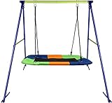 Dripex Schaukelgestell Kinder, Metall Schaukelgerüst bis 200KG Stabil und Belastbar Schaukel Gestell Outdoor/Garten/Spielplatz für Kinderschaukel Nestschaukel Kletterleiter(Single A)