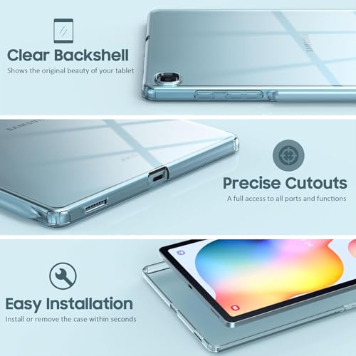 World biz Clear Case for Samsung Galaxy Tab S6 Lite 10.4'' 2024/2022/2020 SM-P610/P615, Flexible Transparent Soft Bumper TPU Reinforced Corner, Shockproof Cover - Image 2