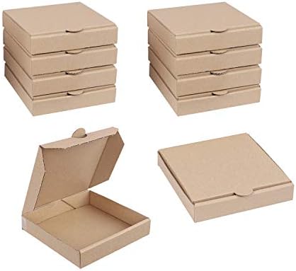 Spec101 Kraft Mini Pizza Boxes, 5 Inch for Cookies, Party Favor, Craft- Food Safe Miniature Cardboard Box 10-Pack