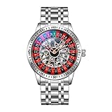 3. Matériau luxueux : cette montre est fabriquée à partir de matériaux de haute qualité et le boîtier à échelle tridimensionnelle est associé à un miroir en verre minéral hautement transparent, ce qui améliore encore sa durabilité et offre une vue claire du cadran.