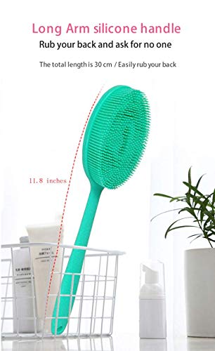 Loofah Exfoliating Body Scrubber 2 In 1 Face And Body Silicone Scrubber - Silicone Shower Brush Bath Sponge Loofa Blue #TOP5