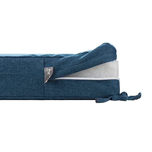 FUNHOME Outdoor Bench Cushion Cover 48 x18 x 3 inch,Water Resistant Cover with Zipper&Ties,Fade-Resistant Slipcover,Patio Porch Swing Cushion Cover Replacement Only,No Insert(Denim Blue) by FUNHOME - Used condition - Image 8