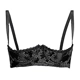 Empire Intimates Jacquard Shelf Bra Open Cup Show Nipples - BLACK - Size 38