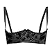 Empire Intimates Jacquard Shelf Bra Open Cup Show Nipples - BLACK - Size 38