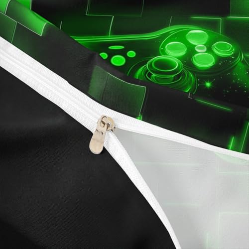 Housse de couette jeu vidéo vert fluo : le cadeau idéal pour lit double - 5