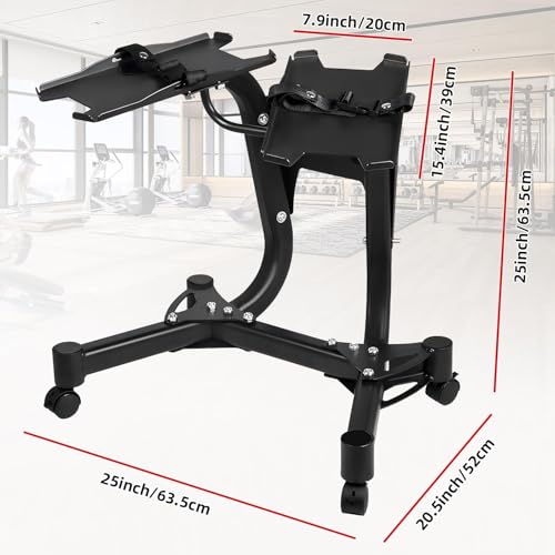OKSTENCK 340 lb Adjustable Dumbbell Stand/Rack with Wheels, Dumbbell Holder Adjustable Dumbbells Rack Standard Metal Holder with Four Wheels for Home Gym Use Convenient. by OKSTENCK - Image 7