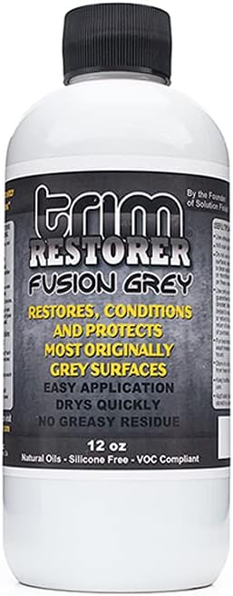Fusion Grey Trim Restorer - Restores Faded Grey Plastic Exterior Trim to Like-New Finish - No-Wet Matte Finish, Silicone-Free - 12 oz