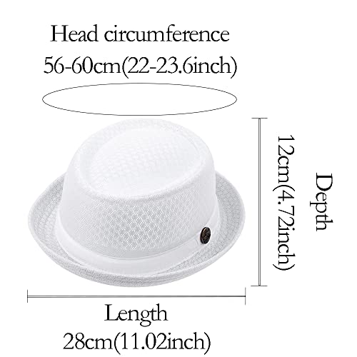 2/6 Pcs Summer Mesh Pork Pie Hat Beach Party Fedora Cap Boater Porkpie Breaking Bad Flat Hat For Men Women Straw #TOP3