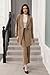 Lamgool Women's Suit 2 Piece Long Blazer Set Ladies Jacket Pantsuit Casual Outfits for Fall (Dark Khaki, Large)