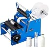 Bottle Labeling Machine with Swing Arm, Manual Round Bottle Labeler Label Applicator Adjustable Self-Adhesive Labeling Machine for 0.6-4.7 Cylinder (with Pressing bar)