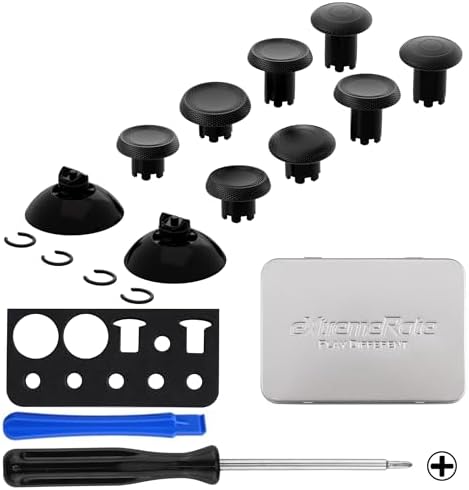 eXtremeRate ThumbsGear V3 Interchangeable Thumbsticks for Xbox Series X/S Controller, 4 Height Adjustable Convex and Concave Grip Joysticks for Xbox One S/X/Elite, for Nintendo Switch Pro - Black — 사진 2