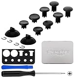 eXtremeRate ThumbsGear V3 Interchangeable Thumbsticks for Xbox Core Controller, 4 Height Adjustable Convex and Concave Grip Joysticks for Xbox One S/X/Elite, for Nintendo Switch Pro Controller - Black - Image 2