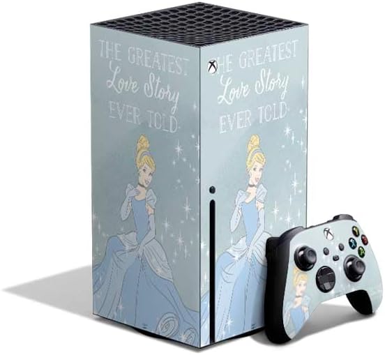 Skinit Decal Gaming Skin Compatible with Xbox Series X Bundle - Officially Licensed Disney Princess Cinderella Art Design