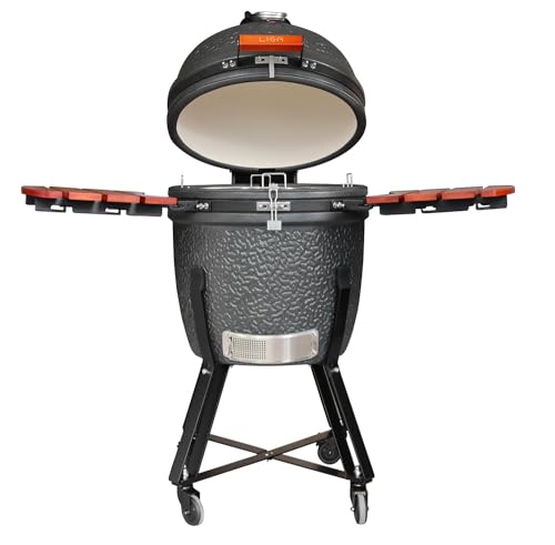 Lisa barbecue kamado 21 in ceramica con grande capacita' per cotture perfette e alta efficienza termica per grigliate all'aperto