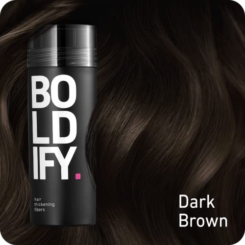 Boldify Hair Fibers For Thinning Hair (Dark Brown) Undetectable - 56Gr Bottle - Completely Conceals Hair Loss In 15 Sec - Hair Thickener For Fine Hair For Women & Men #TOP2