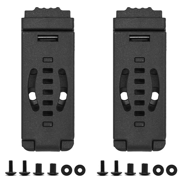 CTWHA 2PCS Outdoor Multifunctional Knife Sheath Belt Clip Tactical Knife Holder Back Clip Nylon 6 Holes K Sheath with Clip Camping Clip Holster Tool for Fixing Webbing Belt Black