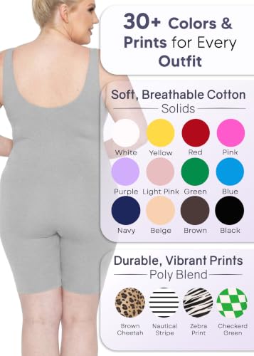 Image of STRETCH IS COMFORT Womens Plus Size Tank Unitard Athletic Rompers For Women