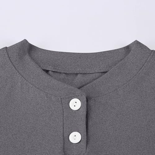 Girls Layer Undershirts Long Sleeve Round Neck Henley Shirts with Button Casual Classic Fall Winter Warm Pullover Top2