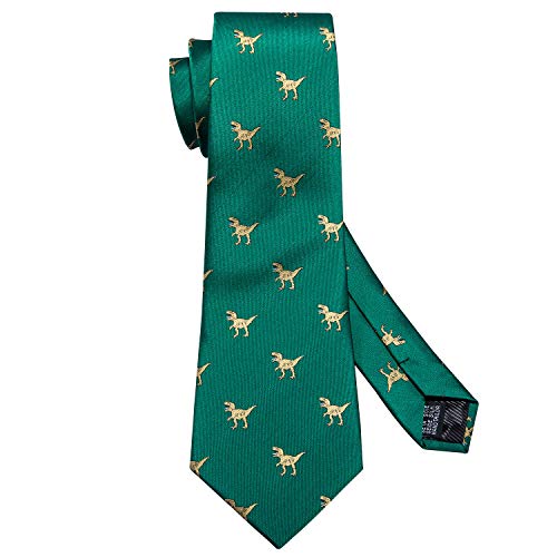 Image of Barry.Wang Silk Ties for Men Fun Necktie and Tie Clip Set for Wedding Party Business Formal Extra Long