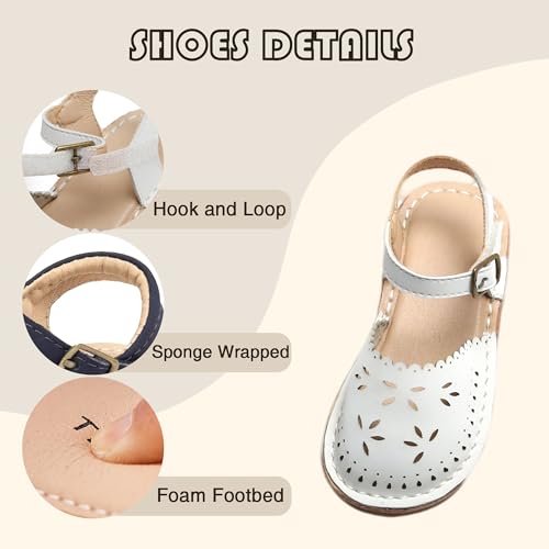 Image of THEE BRON Toddler Floral Cutout Closed Toe Sandals for Girls Breathable Summer Shoes