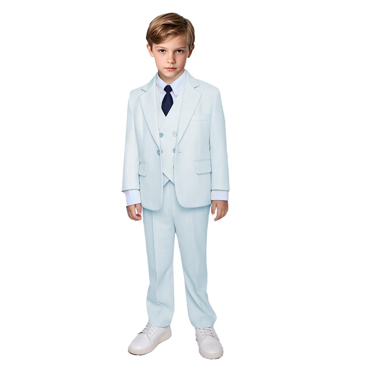 Einreihiger Anzug für Jungen, Anzugjacke, Weste, Hose für Kleinkinder, Teenager, Jungen, Kommunion, Hochzeit, 3-teilig