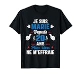 Couple Amoureux Cadeau 20 Ans de Mariage Noces de Porcelaine T-Shirt,...