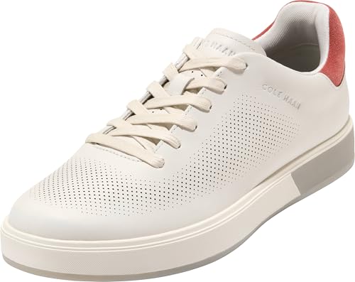 Cole Haan Men's Grandpro Angleace Sneakers, Ivory/Redwood/Ivory, 11-M US
