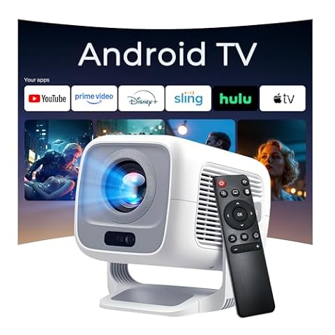 HP-US 4K Support Native 1080P Smart Projector, 600 ANSI, Android TV, HiFi Speaker — $65.51 (53% off)