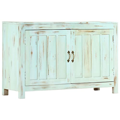 Genérico Aparador Madera Maciza de Mango Azul Claro 110x35x70 cm,Mobiliario,Armarios y Almacenamiento,Aparadores,Verde,29.46 kg,247763